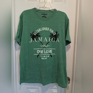 Men's XL Jamaica "One Love" Graphic T-Shirt - Heather Green